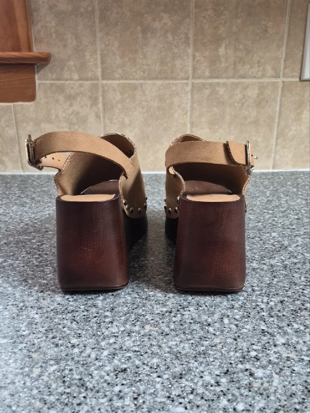 Madden Girl Platform Slingback Sandals in Tan